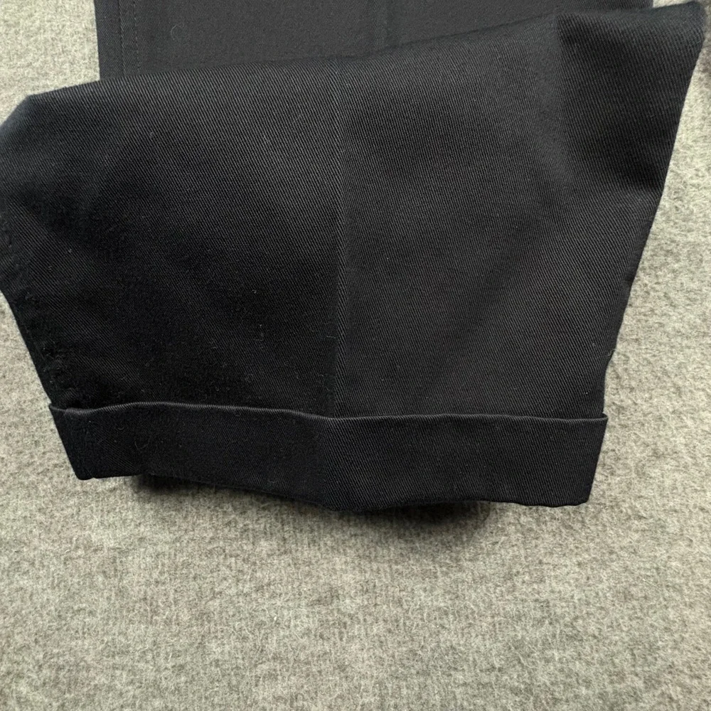 (2) Lands' End Mens 36-R Black Pleated Cuffed Dress Pants Wardrobe Staple *READ*